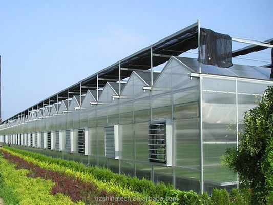 Plan d'installation de la serre en polycarbonate de 4 m de largeur de baie et cadre en acier galvanisé
