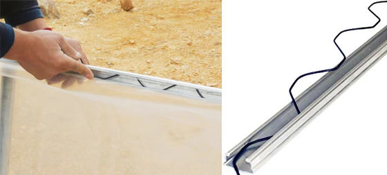 Système de verrouillage de serre en plastique avec fil de ferraille à film à ressort et fil zigzag